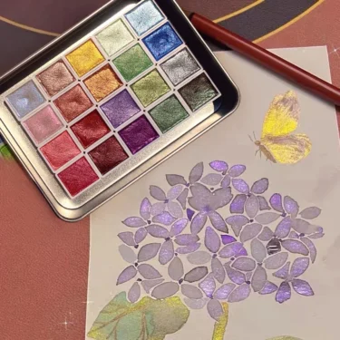 Aquarelle nacrée pro – Brillance intense et nuances éclatantes